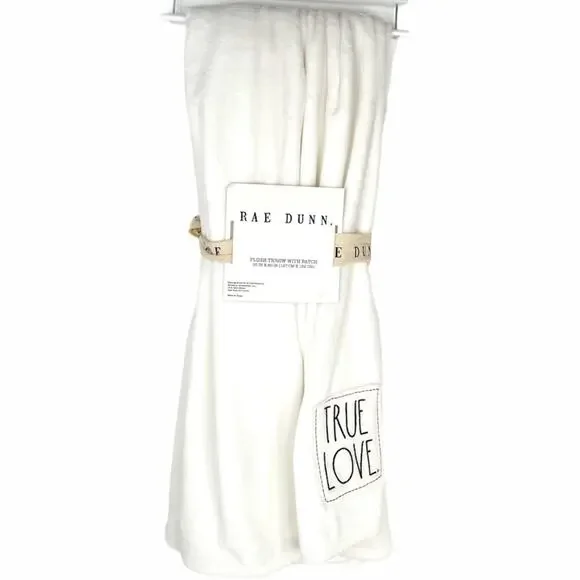 Rae Dunn True Love Throw Blanket, White, 50 x 60 - Picture 7 of 7